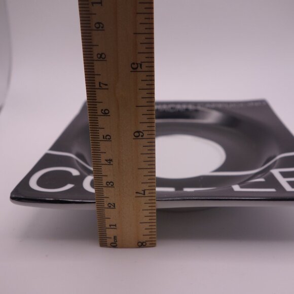 Set of Four(4) Ceramic Square COFFEE MOCHACAFE CAPPUCINO Saucer Plates - Picture 6 of 13